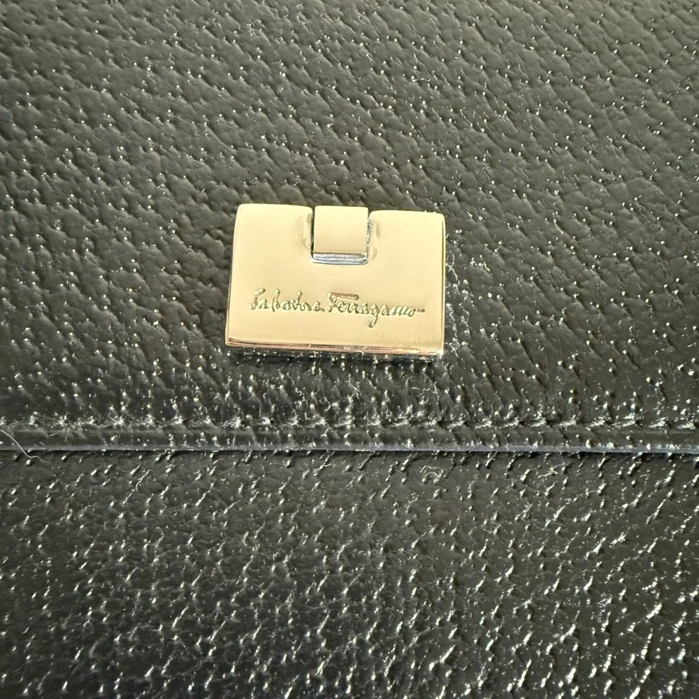 Salvatore Ferragamo Black Leather Bifold Wallet
